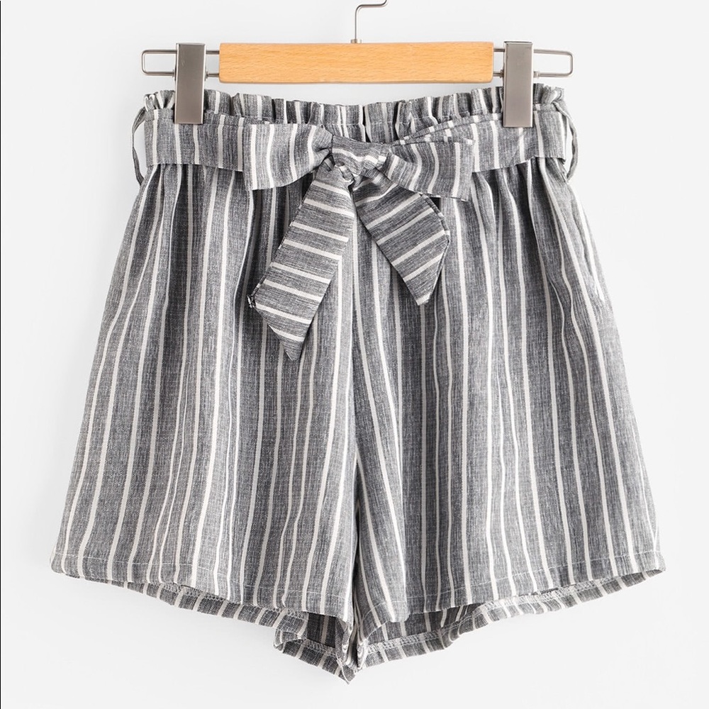 Grey striped summer shorts